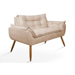 Kit Namoradeira Opala + 2 Poltronas para Sala Balaqui Decor Cor:bege - 7
