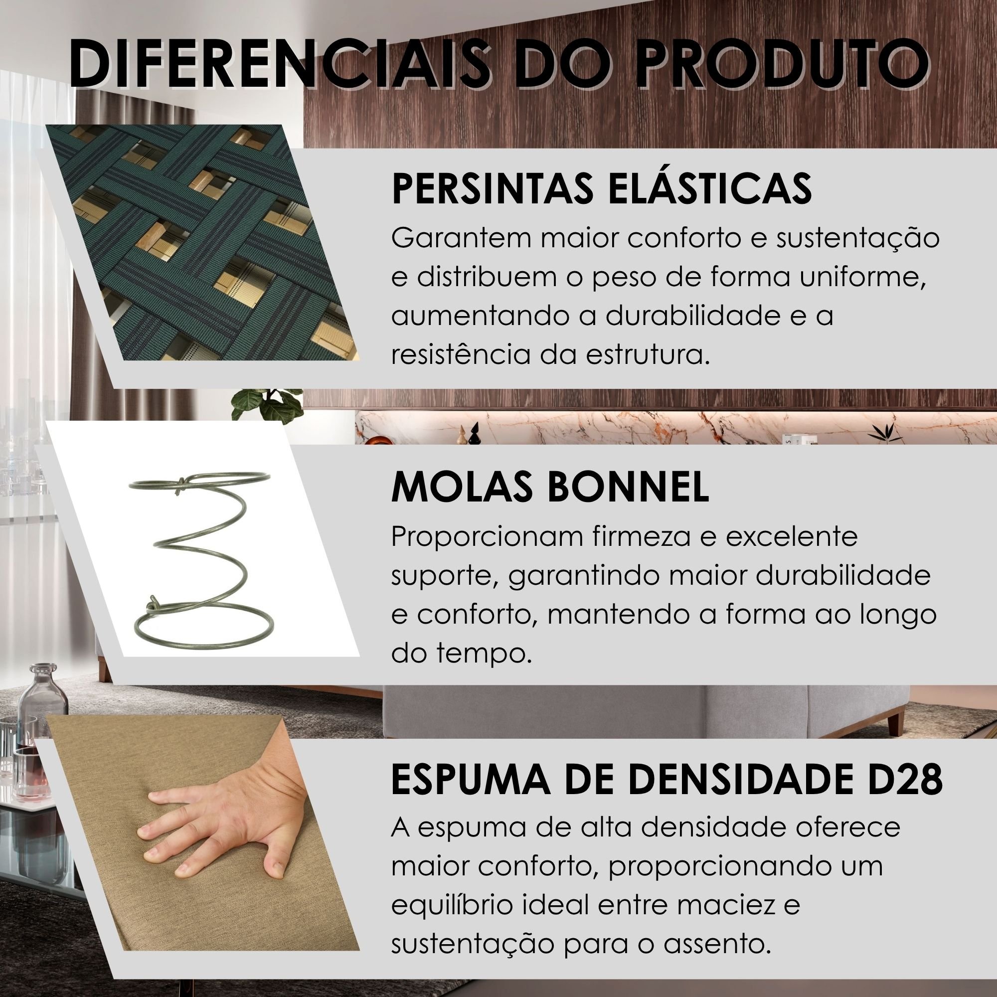 Sofá Grécia 4 Lugares com Chaise Linho 2,90M - 11