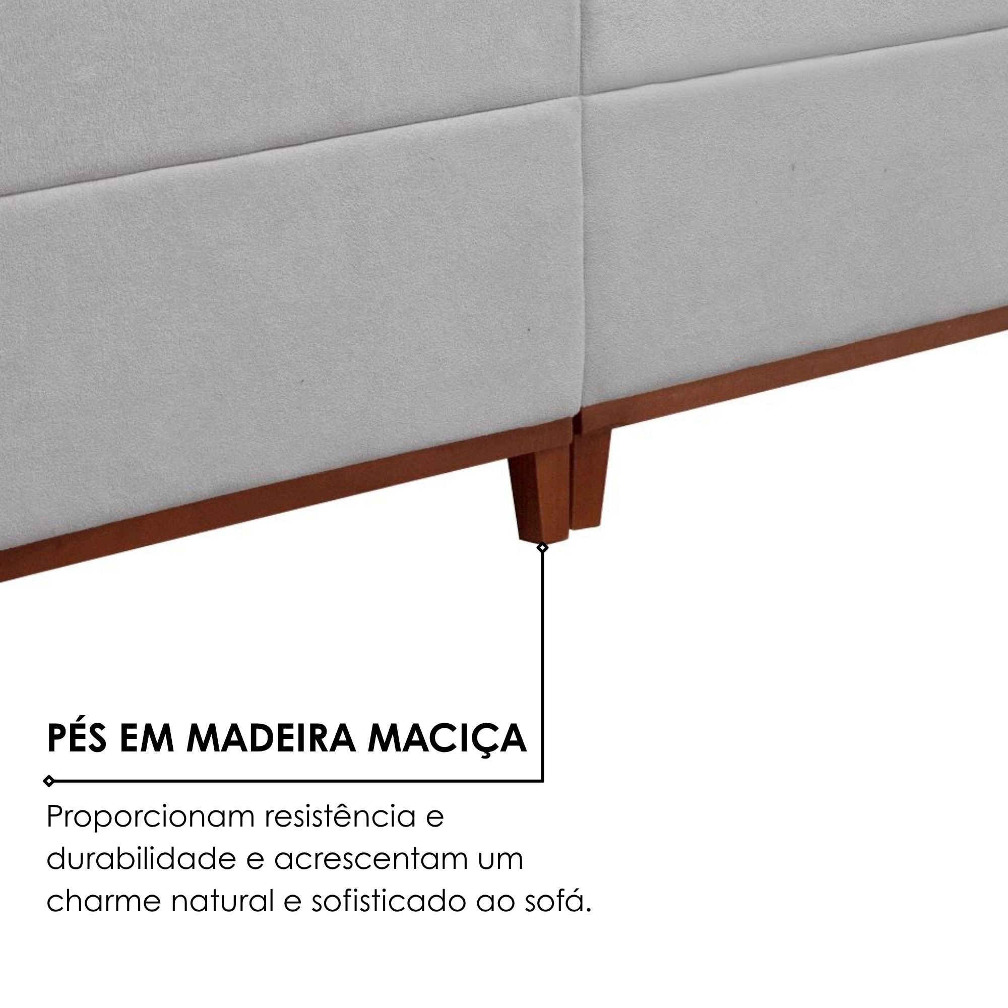 Sofá Grécia 4 Lugares com Chaise Linho 2,90M - 10