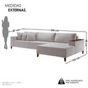 Ver imagem 4 de Sofá com Chaise 4 Lugares Linho Cinza Grécia 290cm Yescasa