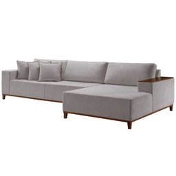 Sofá Grécia 4 Lugares com Chaise Linho 2,90M - 3