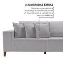 Ver imagem 6 de Sofá com Chaise 4 Lugares Linho Cinza Grécia 290cm Yescasa