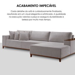 Sofá Grécia 4 Lugares com Chaise Linho 2,90M - 9