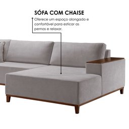Sofá Grécia 4 Lugares com Chaise Linho 2,90M - 5