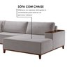 Sofá Grécia 4 Lugares com Chaise Linho 2,90M - 5