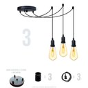 Ver imagem 7 de Lustre Aranha com 3 Pendentes (2m Cabo Preto + Soquetes + Canopla)
