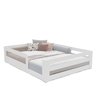 Cama Montessoriana Infantil Space Casal com Rattan e Grade de Segurança em Mdp Casatema - 2
