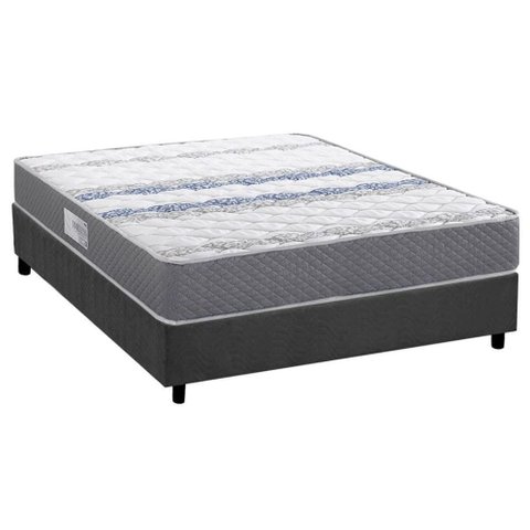 Conjunto Box Casal: Colchão Espuma Herval D60 / Ag65 Timeless + Base Crc Suede Gray (138x188)