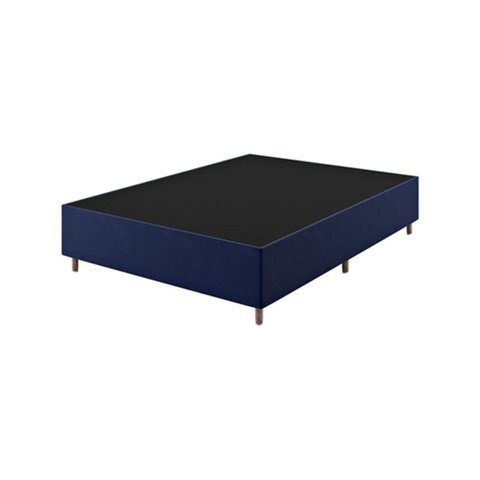 Box Base Blindado Corino -casal Padrão 138x188x38 - Novo:azul