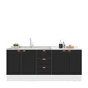 Ver imagem 3 de Cozinha Pérola com Rodapé 2 Peças Balcão 2 Gavetas 3 Portas e Balcão 2 Portas Yescasa