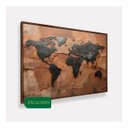 Ver imagem 3 de Quadro Mapa Mundi Terracota e Grafite Metálico 123x83cm
