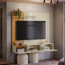 Ver imagem 3 de Painel para TV até 65 Polegadas 3 Portas 153cm Astro MDP Cumaru/Opala Sala Suspenso