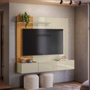 Ver imagem 4 de Painel para TV até 65 Polegadas 3 Portas 153cm Astro MDP Cumaru/Opala Sala Suspenso