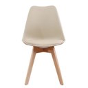Ver imagem 3 de Kit 4 Cadeiras Leda Joly Rivatti Polipropileno Nude Base Madeira