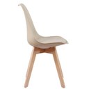 Ver imagem 4 de Kit 4 Cadeiras Leda Joly Rivatti Polipropileno Nude Base Madeira
