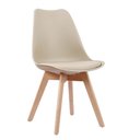 Ver imagem 2 de Kit 4 Cadeiras Leda Joly Rivatti Polipropileno Nude Base Madeira