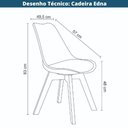 Ver imagem 3 de Kit 4 Cadeiras de Jantar Leda Nude Assento Estofado PU Madeira