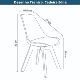Kit 4 Cadeiras Leda Joly Rivatti Polipropileno Nude Base Madeira - 5