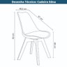 Kit 4 Cadeiras Leda Joly Rivatti Polipropileno Nude Base Madeira - 5