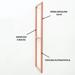 Estrutura para Prateleira 2 Niveis Estilo Industrial 65x18 Metal Rose Gold - 4
