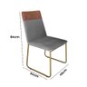 Cadeira para Mesa de Jantar Minimalista Cozinha Sala e Área Gourmet Composé Veludo Cinza - 2