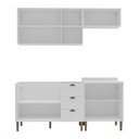 Ver imagem 3 de Armário Cozinha Americana Modulada Compacta 190cm com Balcão para Pia Multimóveis CR20494 Branco