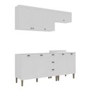 Ver imagem 4 de Armário Cozinha Americana Modulada Compacta 190cm com Balcão para Pia Multimóveis CR20494 Branco