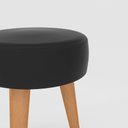 Ver imagem 2 de Kit 3 Banqueta Baixa Cozinha 48cm Estofada Preto Madeira Maciça Urban