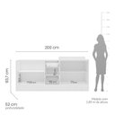 Ver imagem 4 de Cozinha Pérola com Rodapé 2 Peças Balcão 2 Gavetas 3 Portas e Balcão 2 Portas Yescasa Cinza/Branco