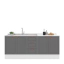 Ver imagem 3 de Cozinha Pérola com Rodapé 2 Peças Balcão 2 Gavetas 3 Portas e Balcão 2 Portas Yescasa