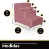 Escadinha para Pet Escadinha para Cachorro e Gato Subir na Cama e Sofá 3 Degrau de 20 Cm Luxo Suede - 5