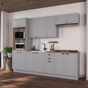 Ver imagem 1 de Armário de Cozinha Modulada Completa Fidelitá Nara 100% MDF 5 Peças 270cm 14 Portas 2 Gavetas sem