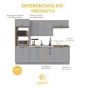 Ver imagem 5 de Armário de Cozinha Modulada Completa Fidelitá Nara 100% MDF 5 Peças 270cm 14 Portas 2 Gavetas sem