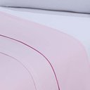 Ver imagem 2 de Jogo de Cama Lençol 100% Algodão Percal 150 Fios Queen Gran Moratta 4 Peças - Branco e Rosa