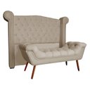 Ver imagem 1 de Kit Cabeceira e Calçadeira Box Sienna 90 Cm Solteiro Suede