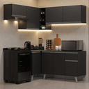 Ver imagem 1 de Armário de Cozinha Completa de Canto 325 cm Preto Nice Madesa 06