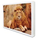 Ver imagem 1 de Quadro Decorativo Caixa Leão Tacolado Moldura Caixa Alta 4,5cm Branca sem Vidro 80 X 120cm