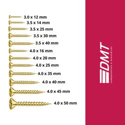 Caixa 1000 Parafusos 3.5x25 Chipboard Chata Phillips para Móveis Madeira - DMT - 4