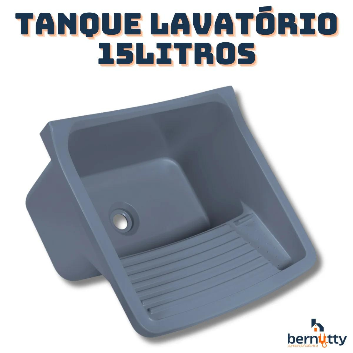 Kit Completo Tanque Cinza Lavatório Abs 15 Litros com Válvula Sifão e Parafussos para Fixação - 3