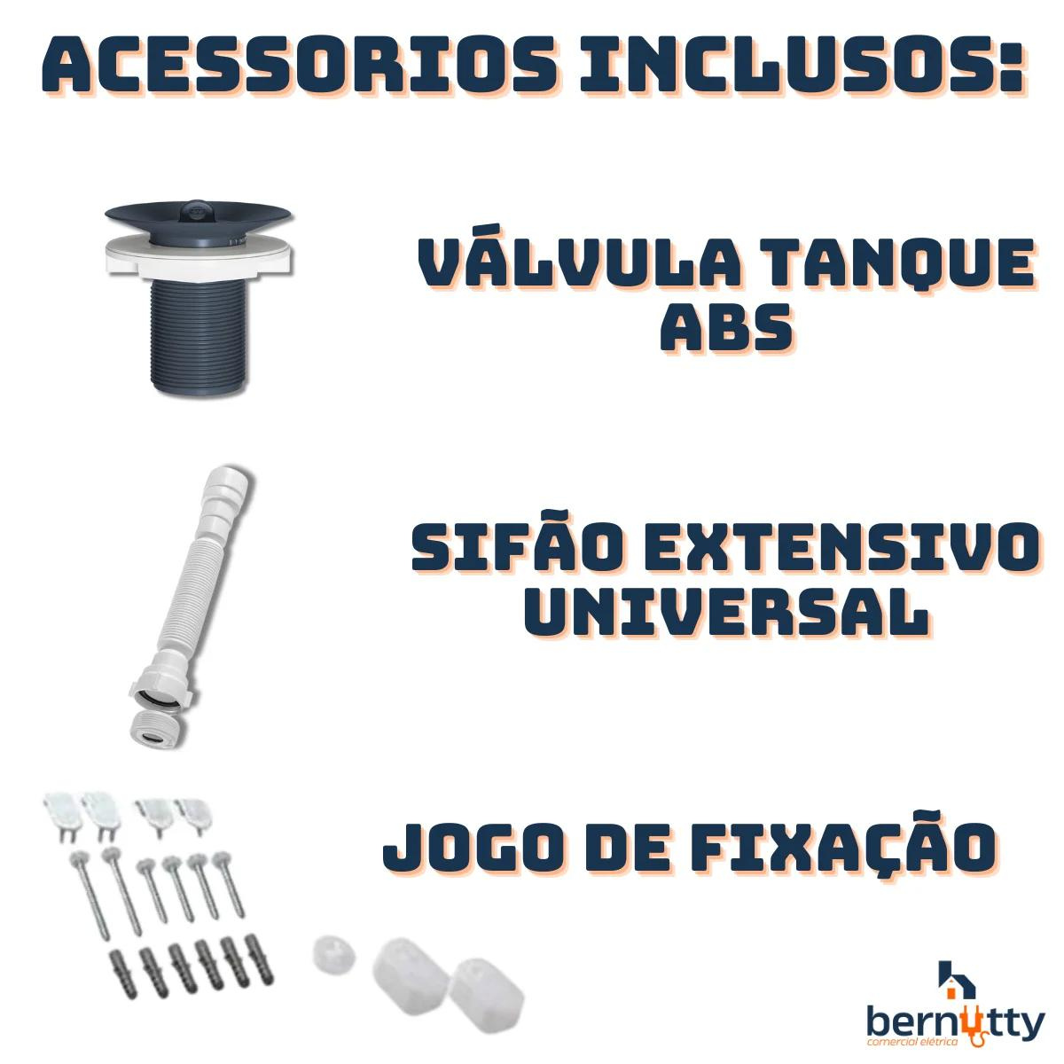 Kit Completo Tanque Cinza Lavatório Abs 15 Litros com Válvula Sifão e Parafussos para Fixação - 6