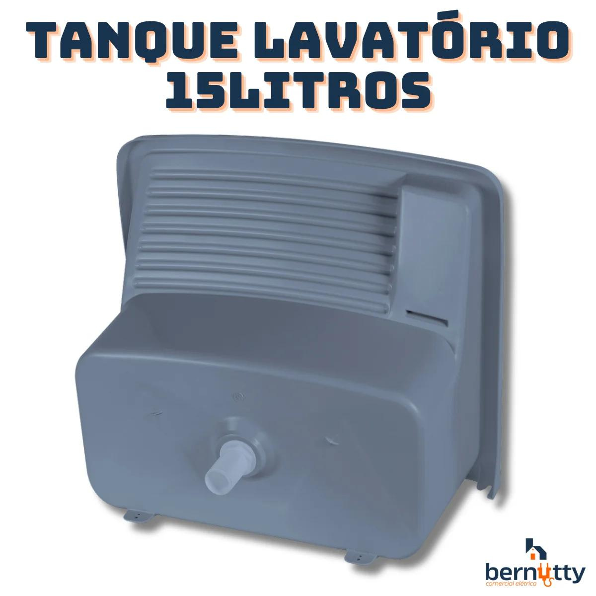 Kit Completo Tanque Cinza Lavatório Abs 15 Litros com Válvula Sifão e Parafussos para Fixação - 5