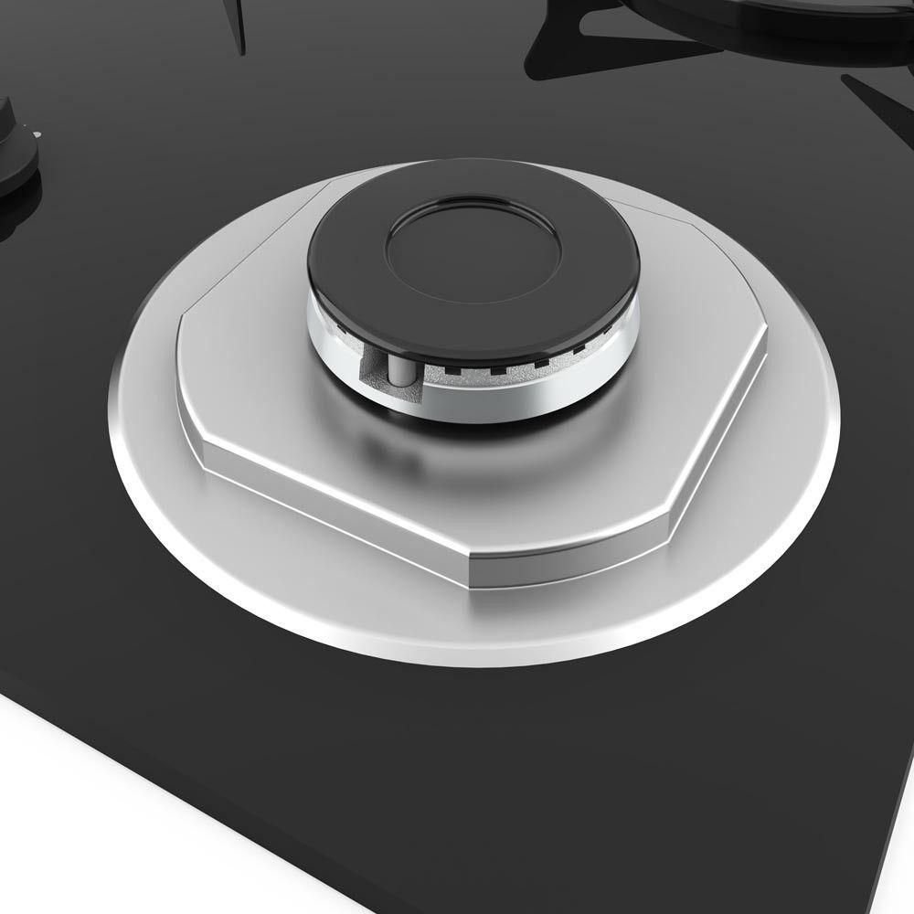Cooktop Terim À Gás Trm 5b Vidro Preto Flange Inox Preto Bivolt - 4