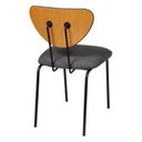 Ver imagem 2 de Cadeira de Jantar Estofada Design Industrial e Pés em Aço Vitta Preto/Linho Grafite