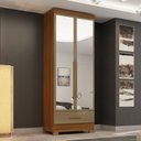Ver imagem 1 de Guarda-Roupa MDF 2 Portas 1 Gaveta com Espelhos Smart Plus Espresso Móveis Bege/Cinamomo Cappuccino