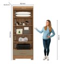 Ver imagem 3 de Guarda-Roupa MDF 2 Portas 1 Gaveta com Espelhos Smart Plus Espresso Móveis Bege/Cinamomo Cappuccino