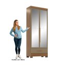 Ver imagem 4 de Guarda-roupa Mdf 2 Portas 1 Gaveta com Espelhos Smart Plus Espresso Móveis