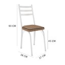 Ver imagem 5 de Kit 4 Cadeiras de Cozinha Luisiana Estampado Rattan Bege Pés de Ferro Branco - Pallazio