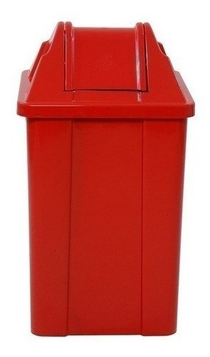 Cesto Quadrado Com Tampa Vai E Vem 60 Litros:Branco - 7