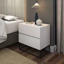 Ver imagem 3 de Mesa Cabeceira Eros 2 Gavetas Estilo Industrial com Pés