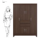Ver imagem 3 de Guarda Roupa Solteiro Ecom 2 com Cômoda Montevidéu Café Touch - Demóbile